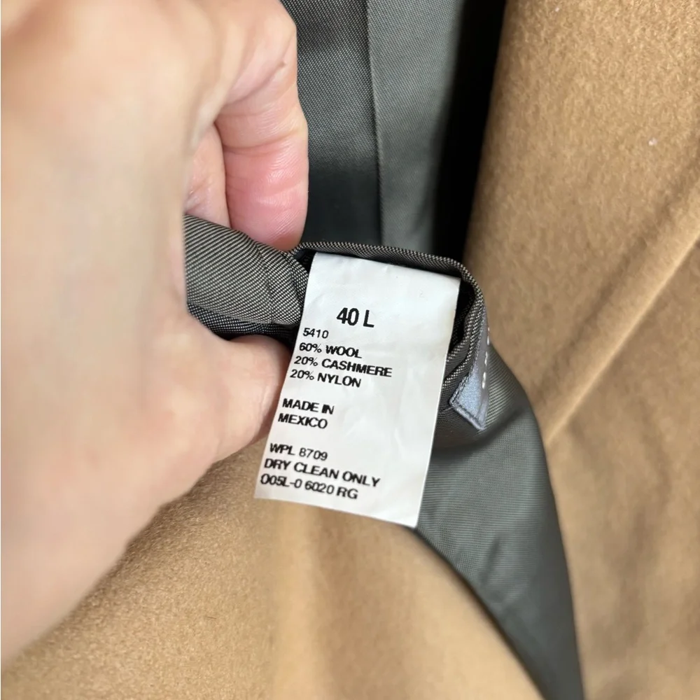 BN7 Oscar De‎ La Renta Wool Cashmere Blazer Brown Sport Coat Size 40L Academia